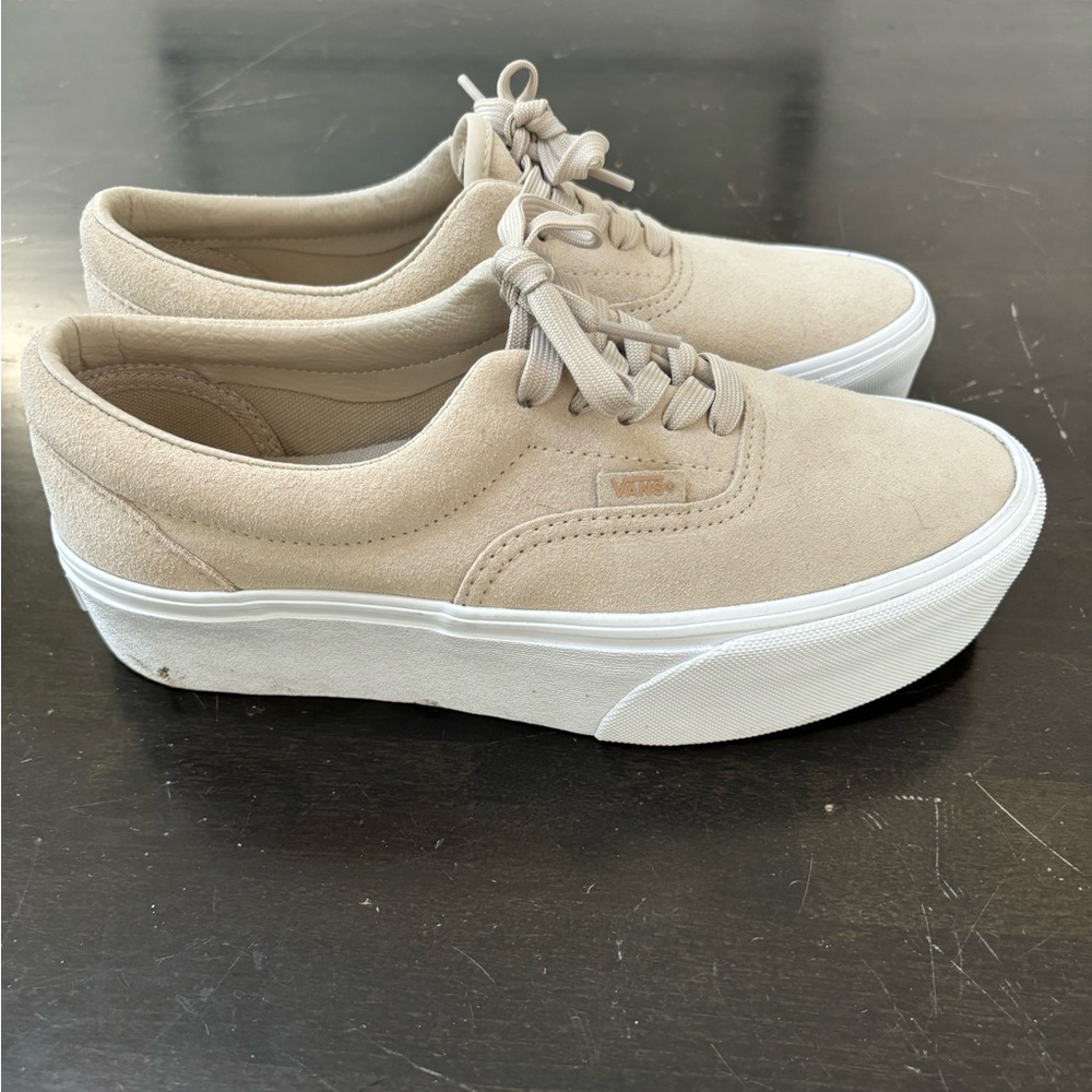 Vans Beige Platform Shoes